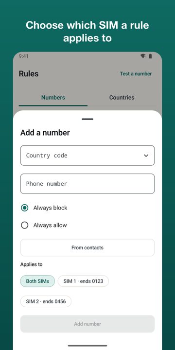 Adding a number for one SIM or both